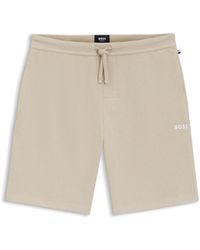 BOSS - Cotton-Blend Pyjama Shorts With Embroidered Logo - Lyst