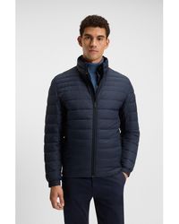 BOSS - Packable Water-Repellent Padded Jacket With Logo Badge - Lyst