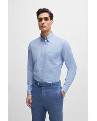 BOSS - Button-down Slim-fit Shirt In Oxford Cotton - Lyst