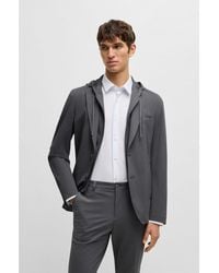 BOSS - Slim-Fit Blazer With Integrated Hooded Inner - Lyst