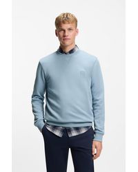 BOSS - Cotton-Terry Sweatshirt With Logo Patch - Lyst