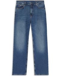HUGO - Lange Straight-Fit Jeans Van Stretchdenim - Lyst