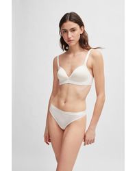 BOSS - Stretch-Jersey Triangle Bra With Logo Straps - Lyst