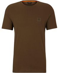 BOSS - Relaxed-Fit T-Shirt aus Baumwoll-Jersey mit Logo-Aufnäher (1-tlg) - Lyst