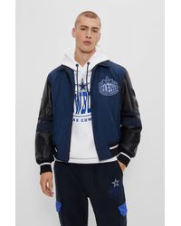 BOSS - X Nfl Water-repellent Bomber Jacket With Collaborative Branding - Lyst