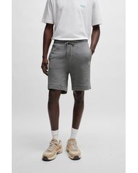 BOSS - Cotton-terry Regular-fit Shorts With Logo Badge - Lyst