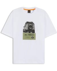 BOSS - Relaxed-Fit T-Shirt Aus Baumwoll-Jersey Mit Artwork-Print - Lyst