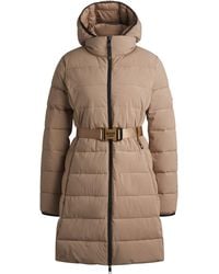 BOSS - Equestrian Water-Repellent Quilted Coat With Side Zips - Lyst