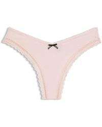HUGO - String Van Elastische Microvezelstof Met Kanten Afwerking - Lyst