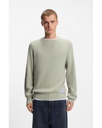 HUGO - Relaxed-Fit Cotton Sweater With Raglan Sleeves - Lyst