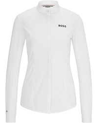BOSS - Equestrian Slim-Fit Show Blouse - Lyst