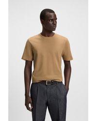 BOSS - Cotton-Blend T-Shirt With Bubble-Jacquard Structure - Lyst