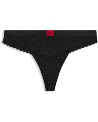 HUGO - String Aus Spitze Mit Leopardenmuster Und Logo Am Bund - Lyst