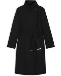 BOSS - Mantel Met Riem Van Scheerwol En Kasjmier - Lyst