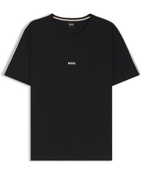 BOSS - Pyjamashirt Van Stretchkatoen Met Biesjes - Lyst