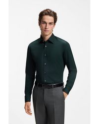 BOSS - Slim-Fit Stretch-Cotton Shirt - Lyst