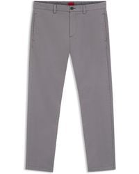 HUGO - Slim-Fit Broek Van Katoenen Gabardine Met Stretch - Lyst
