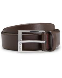 HUGO - Riem Van Generfd Leer Met Gesp Met Gegraveerd Logo - Lyst