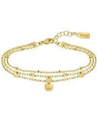 BOSS - Multi-strand Bracelet With Medallions And Crystals - Lyst