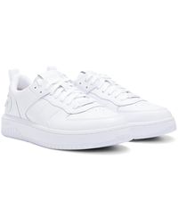 HUGO - Mixed-material Trainers With Raised Logo - Lyst