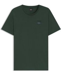 BOSS - Equestrian Stretch-Cotton T-Shirt With Logo Patch - Lyst
