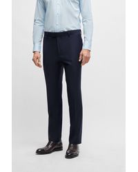 BOSS - Regular-fit Trousers In Virgin Wool With Stretch - Lyst