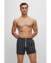 BOSS - Quick-dry Swim Shorts In Printed Recycled Fabric - Lyst