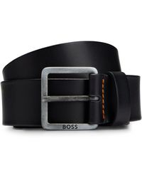 BOSS - Ceintuur Van Plantaardig Gelooid Leer Met Bronzen Hardware - Lyst