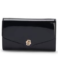 BOSS - Faux-Leather Clutch Bag With Double B Monogram - Lyst