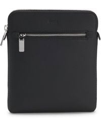 BOSS - Leather Envelope Bag With Emed Logo - Lyst