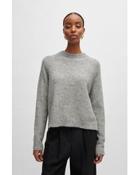 BOSS - Crew-neck Sweater In Stretch Fabric - Lyst
