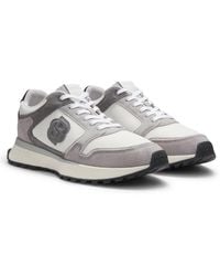 BOSS - Sneakers Mit Veloursleder-Details Und Double-B-Monogramm - Lyst