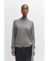 BOSS - Tie-detail Sweater In Virgin Wool And Cashmere - Lyst