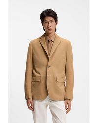 BOSS - Suede Blazer With Amf Stitching - Lyst