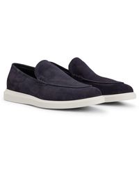 BOSS - Suede Loafers With Lightweight Outsole - Lyst