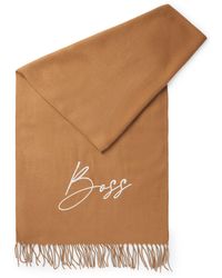 BOSS - Equestrian Scarf With Embroidered Logo - Lyst