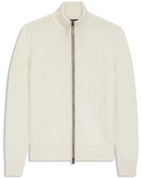 BOSS - Pullover Aus Woll-Mix Mit Kaschmir Und Geripptem Zopfmuster - Lyst