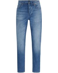 BOSS - Blaue Tapered-Fit Jeans aus bequemem Stretch-Denim - Lyst