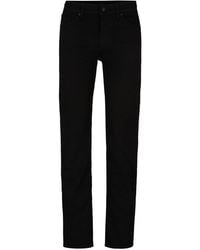 BOSS - Schwarze Regular-Fit Jeans aus italienischem Denim - Lyst