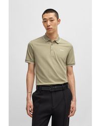 HUGO - Stretch-Cotton Slim-Fit Polo Shirt With Printed Logo - Lyst
