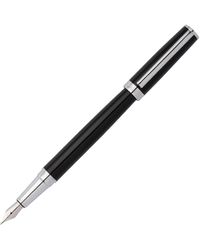 BOSS - Glossy-black Lacquer Fountain Pen With Logo Ring - Lyst