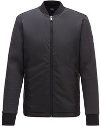 BOSS by Hugo Boss Sweater Met Doorlopende Ritssluiting En Gevoerd Voorpand - Grijs