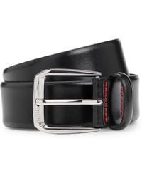 HUGO - Italian-leather Belt With Branded Buckle - Lyst