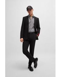 HUGO - Extra-slim-fit Suit In A Structured Wool Blend - Lyst