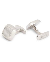 BOSS - Square Cufflinks With Textured Metal Insert - Lyst