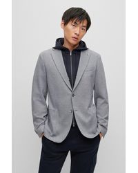 BOSS - Slim-fit Jacket With Zip-up Stretch-cotton Hoodie - Lyst