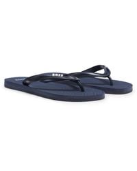 BOSS - Italian-Made Flip-Flops With Contrast Logo Detail - Lyst