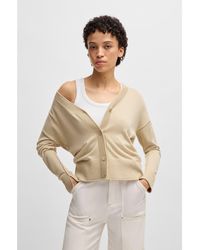 BOSS - Regular-Fit Cardigan With Silicone Logo - Lyst