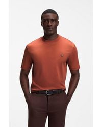 BOSS - Cotton T-Shirt With Double-B-Monogram Badge - Lyst