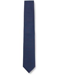 BOSS by HUGO BOSS Gemusterte Krawatte aus recycelten Fasern und Seide - Blau